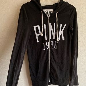 Victorias secret pink sweatshirt zip up hoodie